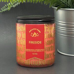 BBW Fireside Bath & Body Works Mason Jar Single Wick Candle
